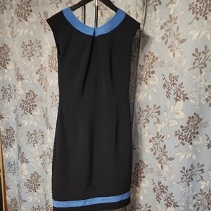 Chic Black and Blue Midi Dress